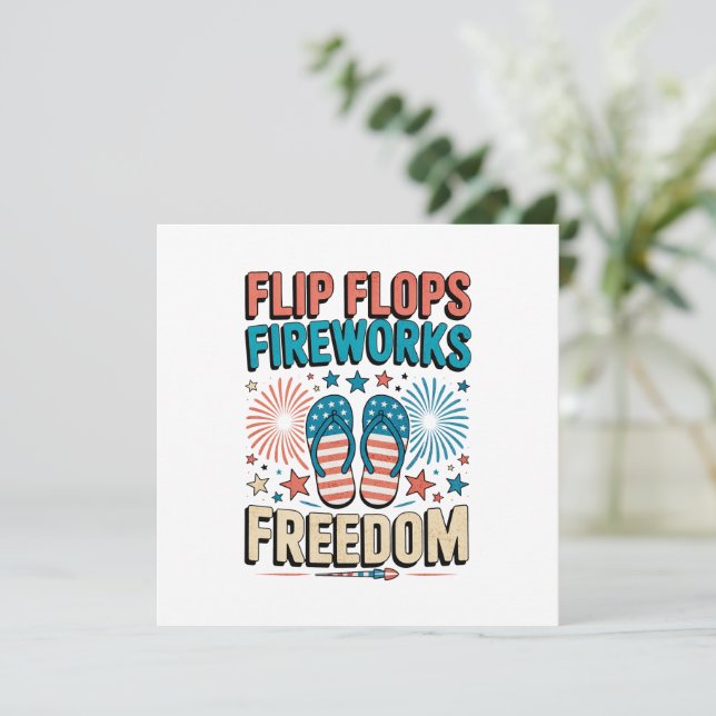 Chinelos, fogos de artifício, Liberdade - Verão Pa (Em pé/Frente)