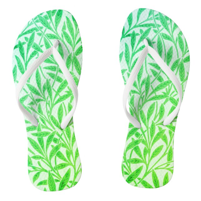 Chinelos Folhas de Salgueiro Tropicais Verde Botânico Vinta (Pé da cama)