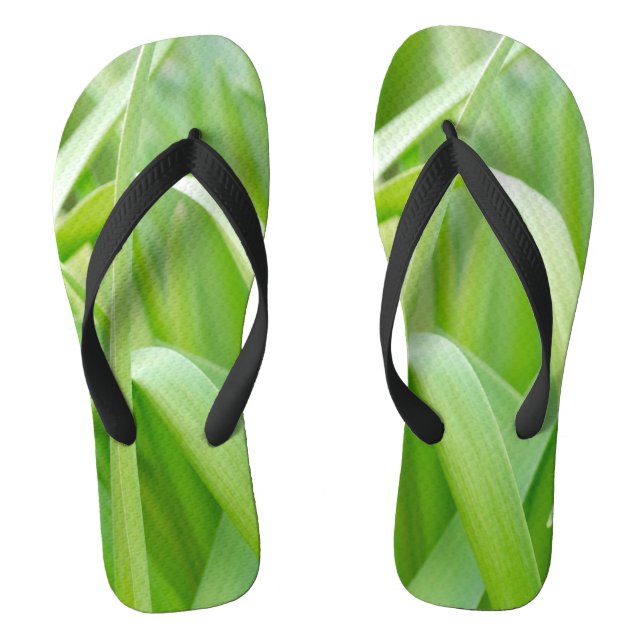 Chinelos Folhas Frescas de Planta Verde  (Pé da cama)