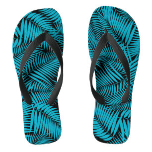 Chinelos Folhas Tropicais de Palmeira Kona - Turq
