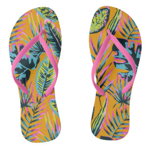 Chinelos Folhas Tropicais Havaianas E Plantas Padrão-Impres