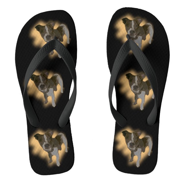Chinelos Fox Terrier Watercolor, Thongs (Pé da cama)
