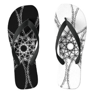 Chinelos Fractal Duplo - Preto e Branco
