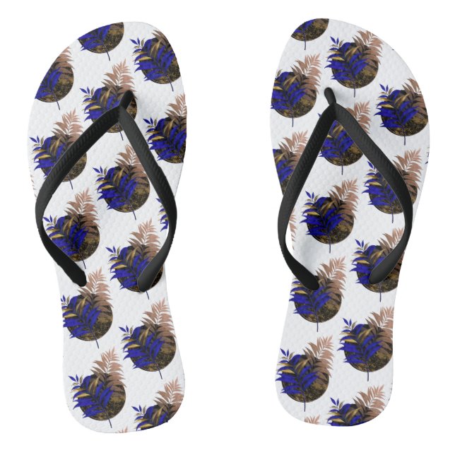 Chinelos Frio azul no círculo preto (Pé da cama)