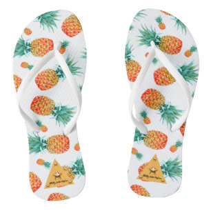Chinelos Fruta de abacaxi tropical Chão de Sacudir branco
