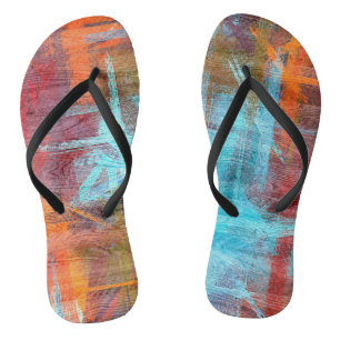 Chinelos Fundo Colorido de Madeira Moderna com Graça #2