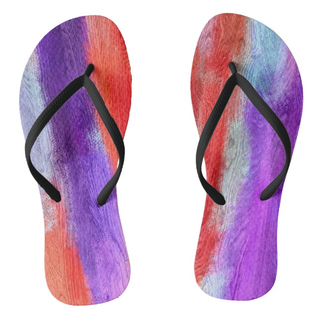 Chinelos Fundo Colorido de Madeira Moderna com Grain #10 (Pé da cama)