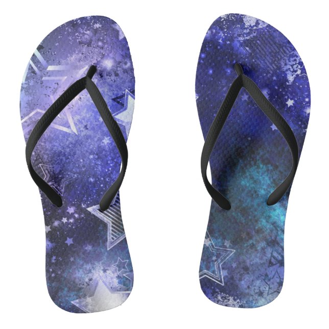 Chinelos Fundo Espacial com Estrelas (Pé da cama)