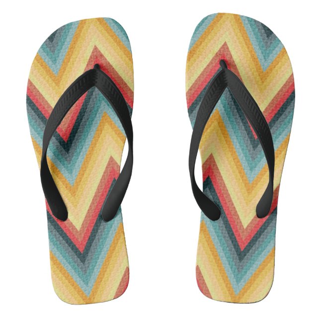 Chinelos Fundo listrado 2 do ziguezague (Pé da cama)