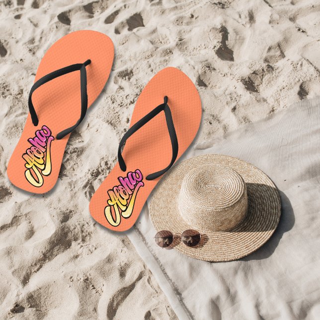 Chinelos Funky Coral | Orange Aloha Beach desbotada (Criador carregado)