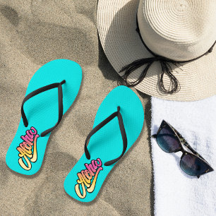 Chinelos Funky Moderno Azul Aqua Aloha Praia