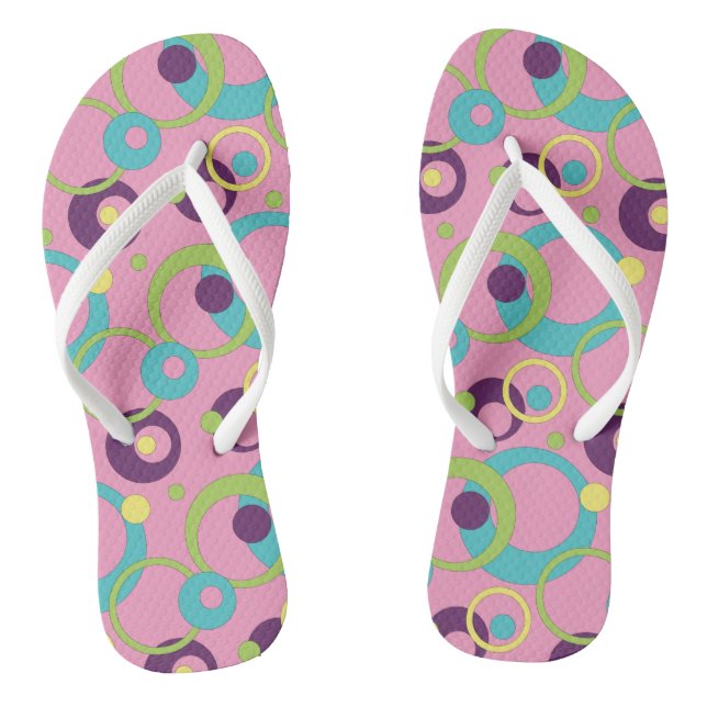 Chinelos Funky Pink Circles (Pé da cama)