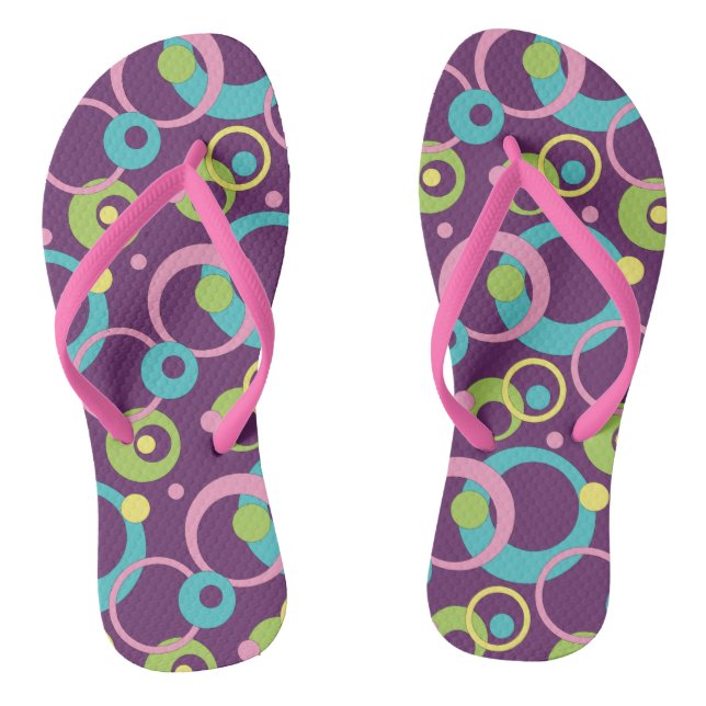 Chinelos Funky Purple Circles (Pé da cama)