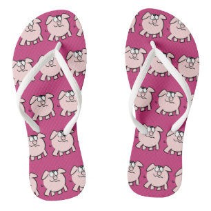 Chinelos Funny 2 Cartoon Pig Escolher Cor Mulheres Sacudir 