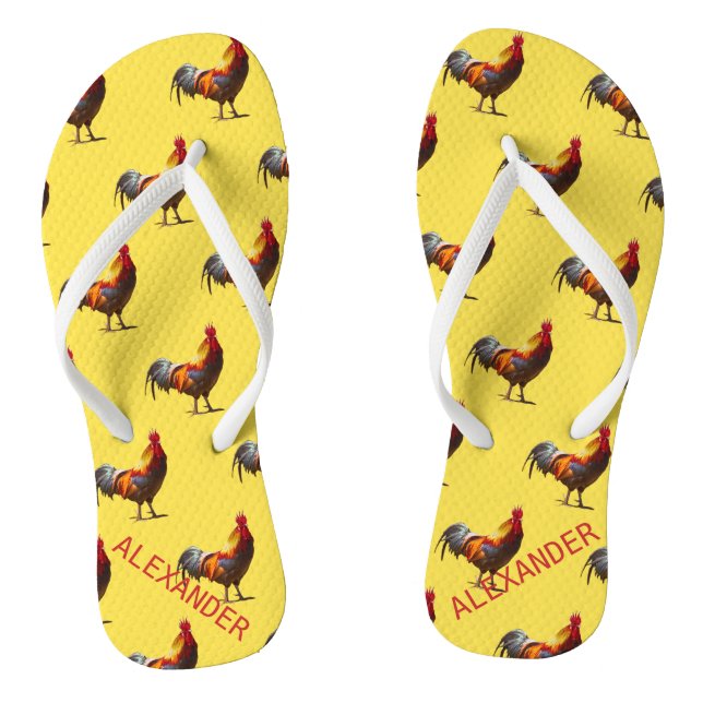 Chinelos Galinha Frango Diversão Pessoal Amarelo (Pé da cama)