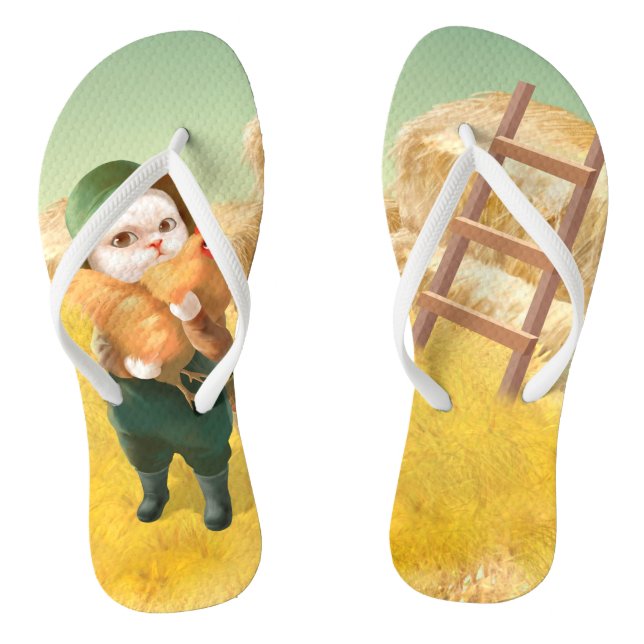 Chinelos Gato Adorável com Hen na Fazenda (Pé da cama)