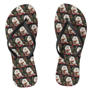 Chinelos Gato Persa no Natal da Neve