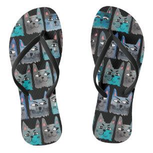Chinelos Gatos azuis