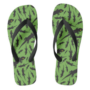 Chinelos Gecko Verde Brilhante com Lizard