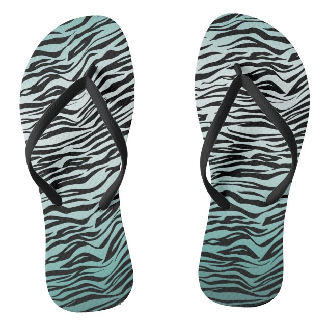 Chinelos Girly Mint Ombre Black Zebra Print (Pé da cama)