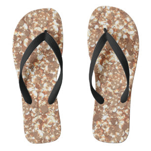Chinelos Glitter sem brilho sequências de shimmers ouro