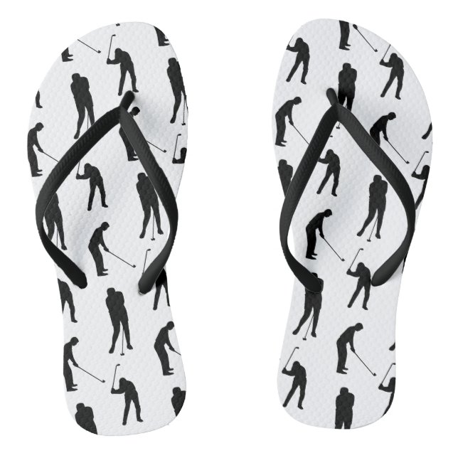 Chinelos Golfer Silhouettes Black and White Pattern (Pé da cama)