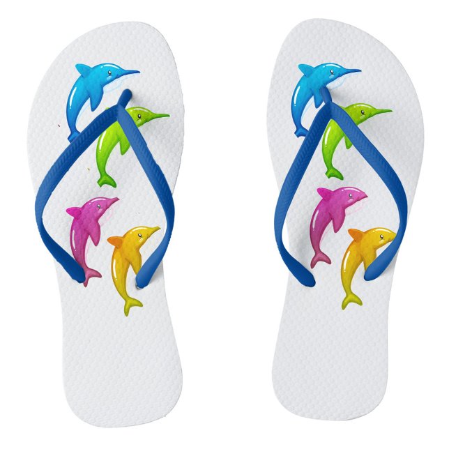 Chinelos Golfinho (Colorful Dolphin Design!)