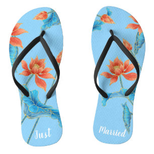 Chinelos Gorgeous Chinoiserie Orange & Blue Weding