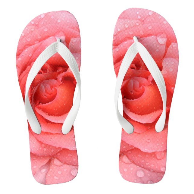 Chinelos Gotas de Água de Rosa Rosa Romântica (Pé da cama)