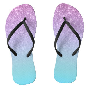 Chinelos Gradação de Ombre Azul Roxo Chic