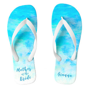 Chinelos Gradiente Azul Aqua Minimalista Mãe da Noiva