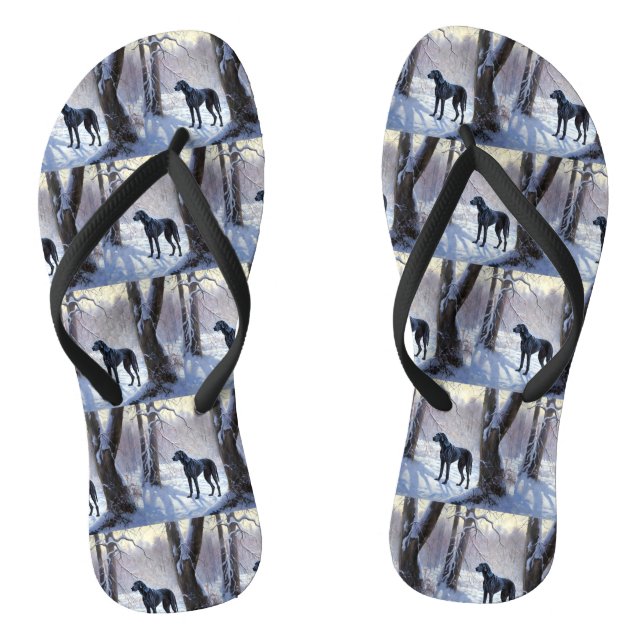 Chinelos Great Dane Deixe Nevar Natal (Pé da cama)