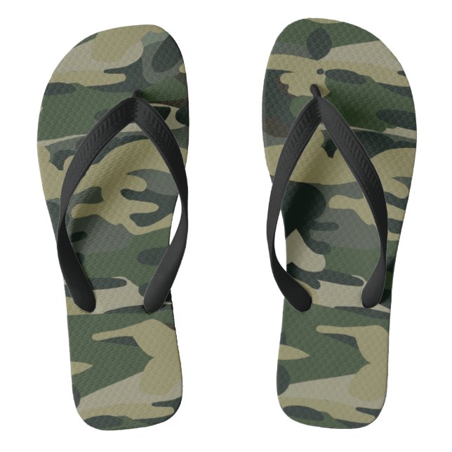 Chinelos Green Military Camouflage Pattern (Pé da cama)
