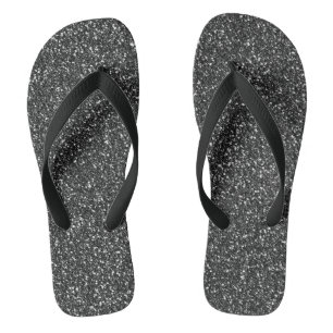 Chinelos Grelha de Sparkle com Glitter Preto