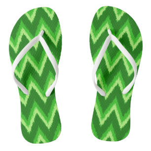 Chinelos Grelhas de Ikat Chevron - Pinho e Verde limão