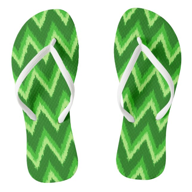 Chinelos Grelhas de Ikat Chevron - Pinho e Verde limão (Pé da cama)
