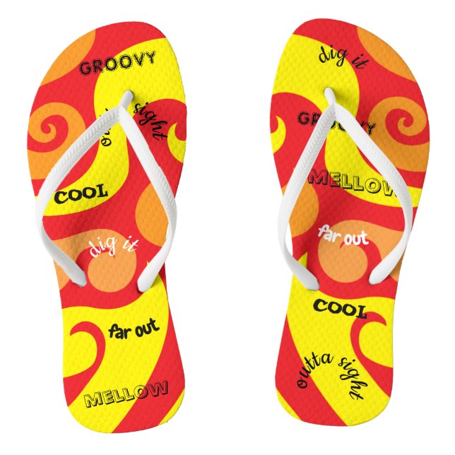 Chinelos "Groovy" Adultos Flip-Flops (Pé da cama)