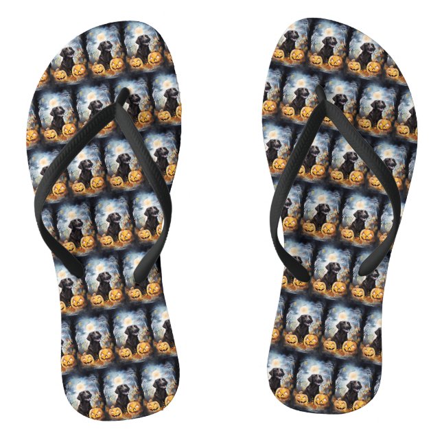 Chinelos Halloween Nova Escotia Com Pumpkins Assustado (Pé da cama)