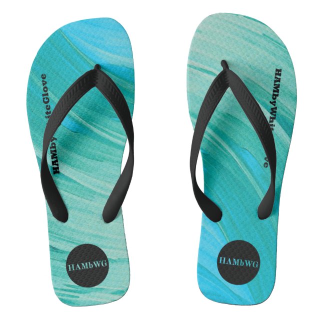 Chinelos HAMbyWhiteGlove - Mens Flip-Flops - Rich Aqua (Pé da cama)