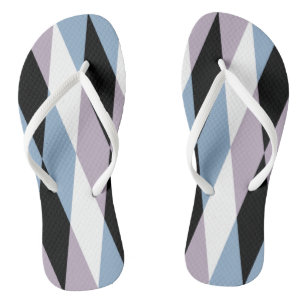 Chinelos Harlequin Diamond Patterno - Blue and Dusty Lilac