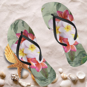 Chinelos Hawaiian Plumeria Blossoms Sacudir Flop
