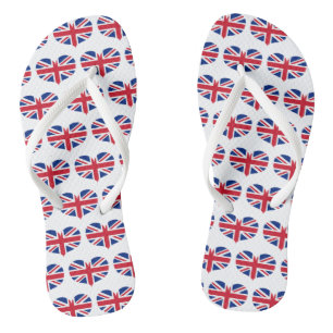 Chinelos Heart Shaped United Kingdom Flag / Union Jack