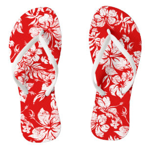 Chinelos Hibiscus Pareau desapontou Vintage havaiano