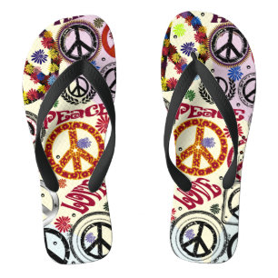 Chinelos Hippie Flor Power Peace & Love