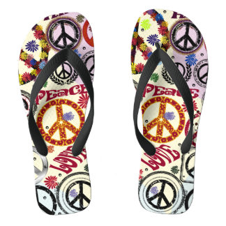 Chinelos Hippie Flor Power Peace & Love