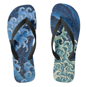 Chinelos Hokusai Feminine Wave Vintage Ocean