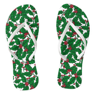 Chinelos Holly berry em branco