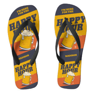 Chinelos Hora Feliz do Texto Personalizado