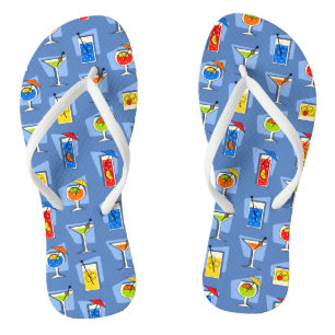 Chinelos Hora Feliz Retro Havaiano Bebidas Tropicais Dois l