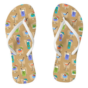 Chinelos Hora Feliz Retro Havaiano Bebidas Tropicais Dois l